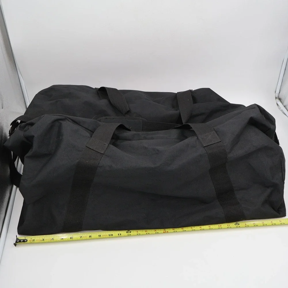 Justin Equine Duffel Bag Large Black Canvas Western Travel Logo